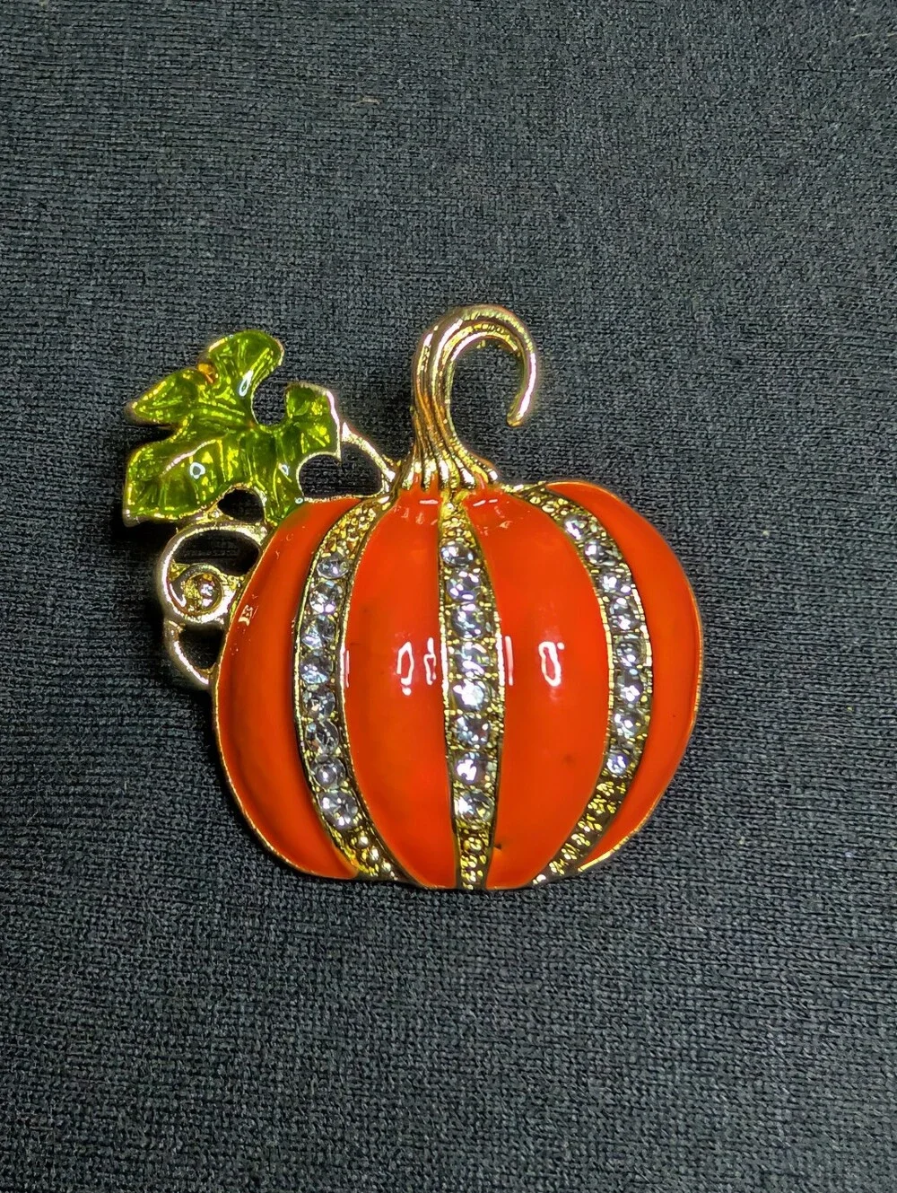 Orange Crystal Pumpkin Brooch - Women Jewelry